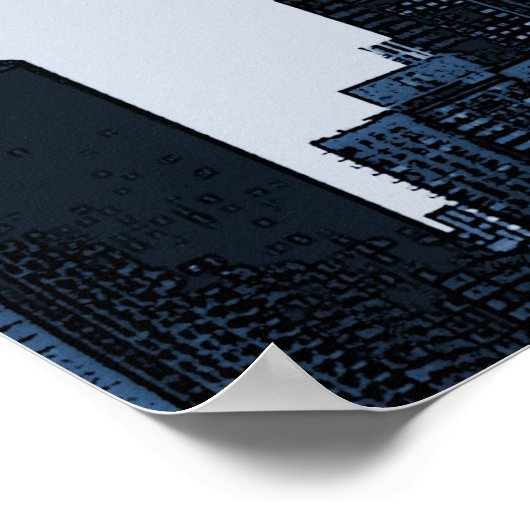 New York Skyline Silhouette Poster (Ecke)