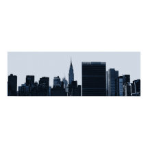 New York Skyline Silhouette Poster