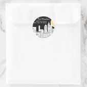 New York Skyline Silhouette Runder Aufkleber (Tasche)