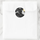 New York Skyline Silhouette Runder Aufkleber (Tasche)