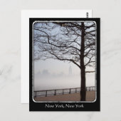 New York Skyline Silhouette Tree Branches grenzt Postkarte (Vorne/Hinten)