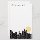 New York Skyline Stationery Briefpapier (Vorne/Hinten)