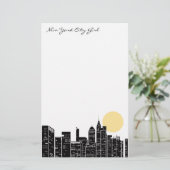 New York Skyline Stationery Briefpapier (Stehend Vorderseite)