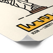 New York Skyline Statue of Liberty Bold Line Art Poster (Ecke)