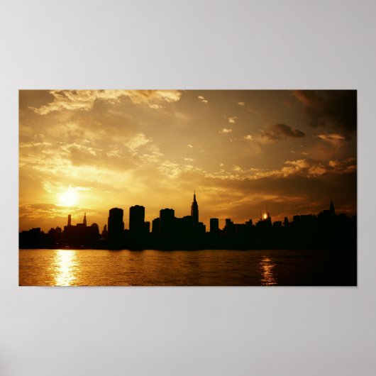 New York Skyline Sunset Poster (Vorne)