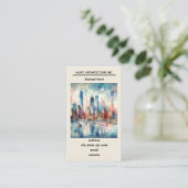 New York Skyline Template Business Card Visitenkarte (Stehend Vorderseite)
