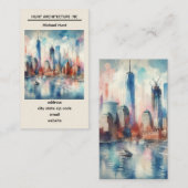 New York Skyline Template Business Card Visitenkarte (Vorne/Hinten)