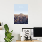 New York Skyline Travel Artwork Poster (Heimbüro)