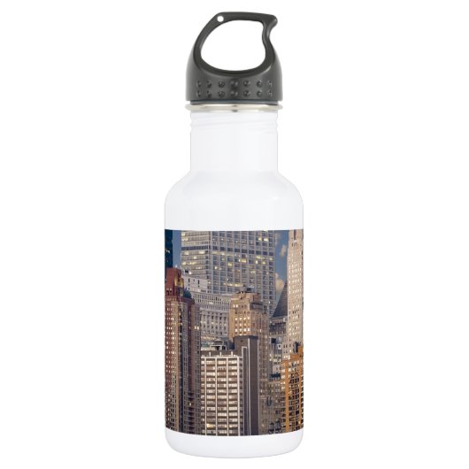 New York Skyline und der Manhattan Hudson River Edelstahlflasche (Vorderseite)