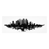 New York Skyline Watercolor Black and White Fotodruck (Vorne)