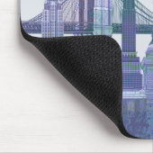 New York Skyline - Watercolor Blue Mousepad (Ecke)
