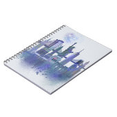 New York Skyline - Watercolor Blue Notizblock (Linke Seite)