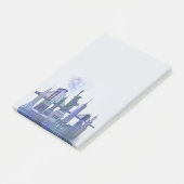 New York Skyline - Watercolor Blue Post-it Klebezettel (angewinkelt)