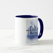 New York Skyline - Watercolor Blue Tasse (VorderseiteRechts)