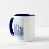 New York Skyline - Watercolor Blue Tasse (Vorderseite Links)