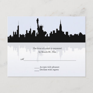 New York Skyline Wedding RSVP Karte