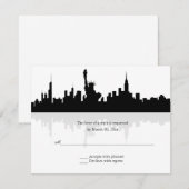 New York Skyline Wedding RSVP Karte (Vorne/Hinten)