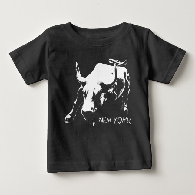 New York Souvenir Baby Bio Shirt Bull Statue (Vorderseite)