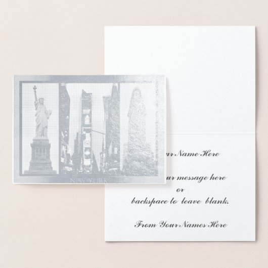 New York Souvenir Grußkarten Custom Silver Folienkarte (Anzeige)