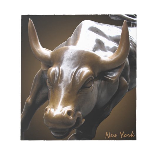 New York Souvenir Notepad Bull Statue Geschenke Notizblock (Vorderseite)