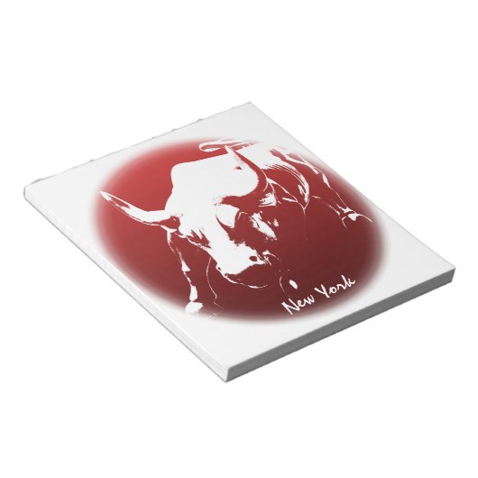 New York Souvenir Notepad Cool Bull Statue Notepad Notizblock (angewinkelt)