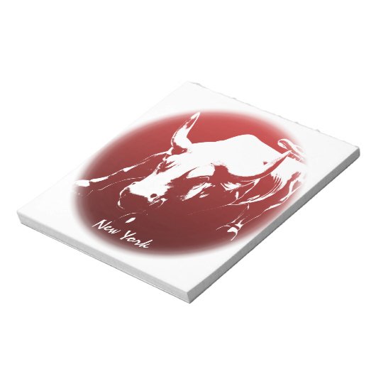 New York Souvenir Notepad Cool Bull Statue Notepad Notizblock (Rotiert)