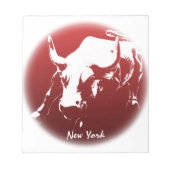 New York Souvenir Notepad Cool Bull Statue Notepad Notizblock (Vorderseite)