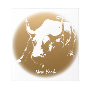 New York Souvenir Notepad Cool Bull Statue Notepad Notizblock
