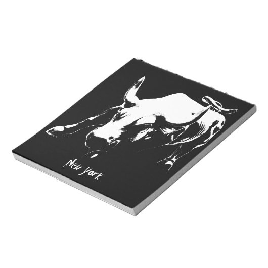 New York Souvenir Notepad Cool Bull Statue Notepad Notizblock (Rotiert)