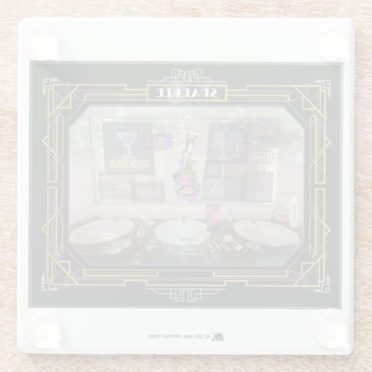 NEW YORK SPARKLE BILD 13 RAHMEN 6 WEISS GLASUNTERSETZER (Rückseite)