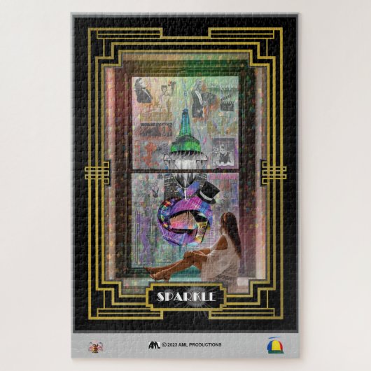 NEW YORK SPARKLE BILD 8 RAHMEN 2 WEISS PUZZLE (Vertikal)