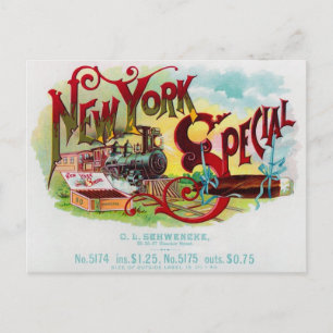 New York Special Vintage-Zigarrenetikett Postkarte