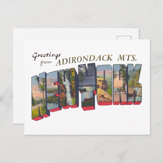 New York Staat Adirondack Mts Postkarte (Vorne/Hinten)
