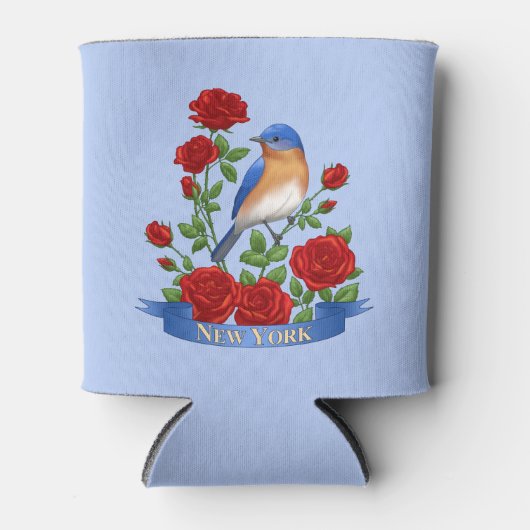 New York Staat Bird und Blume Dosenkühler (Vorderseite)