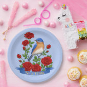 New York Staat Bird und Blume Pappteller (Party)