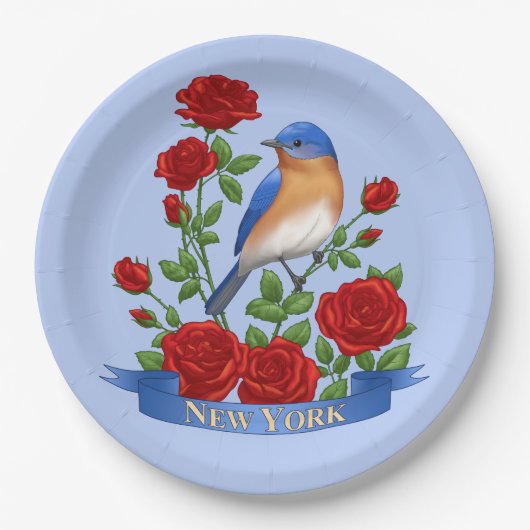 New York Staat Bird und Blume Pappteller (Vorderseite)