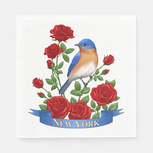 New York Staat Bird und Blume Serviette (Vorderseite)