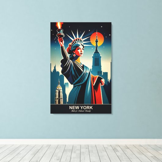 New York: Staat der natürlichen Schönheit Leinwanddruck (Insitu (Holzboden))