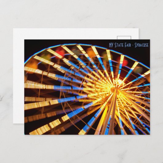New York Staat Fair - Syracuse NY - Ferris Wheel P Postkarte (Vorne/Hinten)