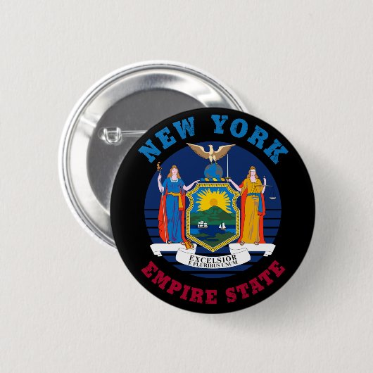 NEW YORK STAAT FLAG BUTTON (Vorne & Hinten)