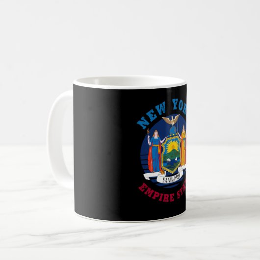 NEW YORK STAAT FLAG KAFFEETASSE (Vorderseite Links)