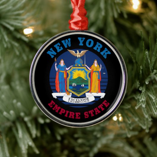 NEW YORK STAAT FLAG ORNAMENT AUS METALL (Baum)