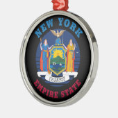NEW YORK STAAT FLAG ORNAMENT AUS METALL (Links)