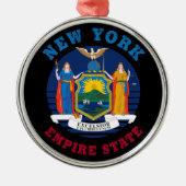 NEW YORK STAAT FLAG ORNAMENT AUS METALL (Vorne)