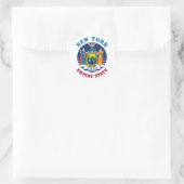 NEW YORK STAAT FLAG RUNDER AUFKLEBER (Tasche)