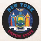 NEW YORK STAAT FLAG RUNDER PAPPUNTERSETZER (Vorderseite)