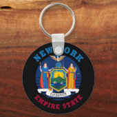NEW YORK STAAT FLAG SCHLÜSSELANHÄNGER (Vorderseite)