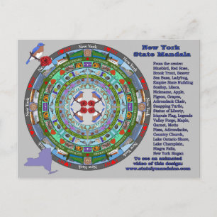 New York Staat Mandala Postcard Postkarte