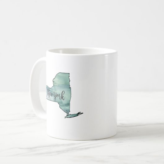 New York Staat Map Kaffeetasse (Vorderseite Links)