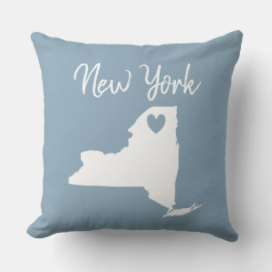 New York Staat Map Liebe Zuhause Throw Kissen